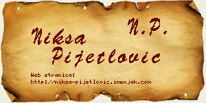 Nikša Pijetlović vizit kartica